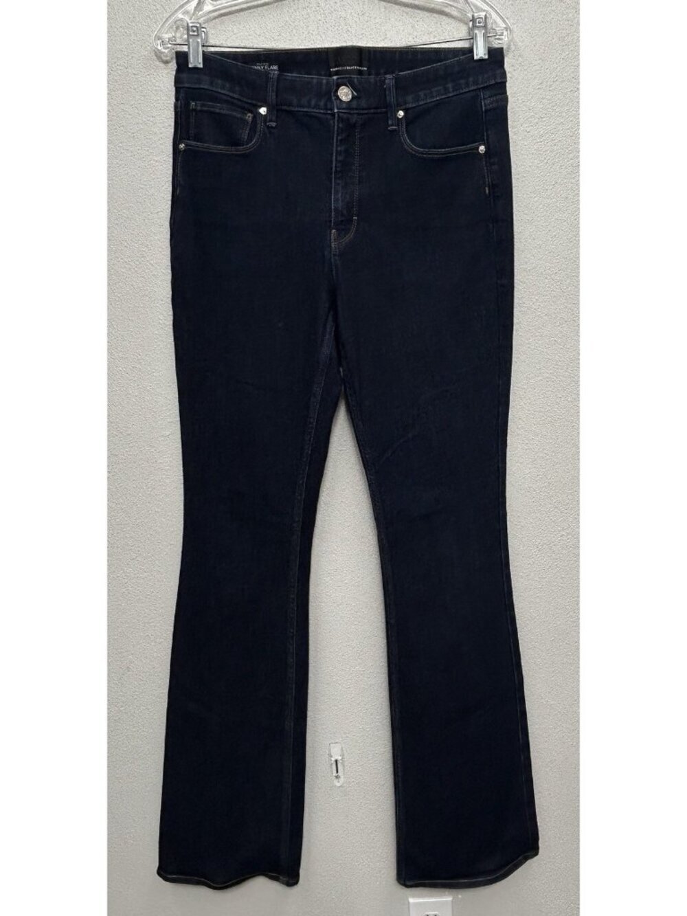 White House Black Market Skinny Flare Sculpt Jeans 8L Tall High Rise Dark Wash